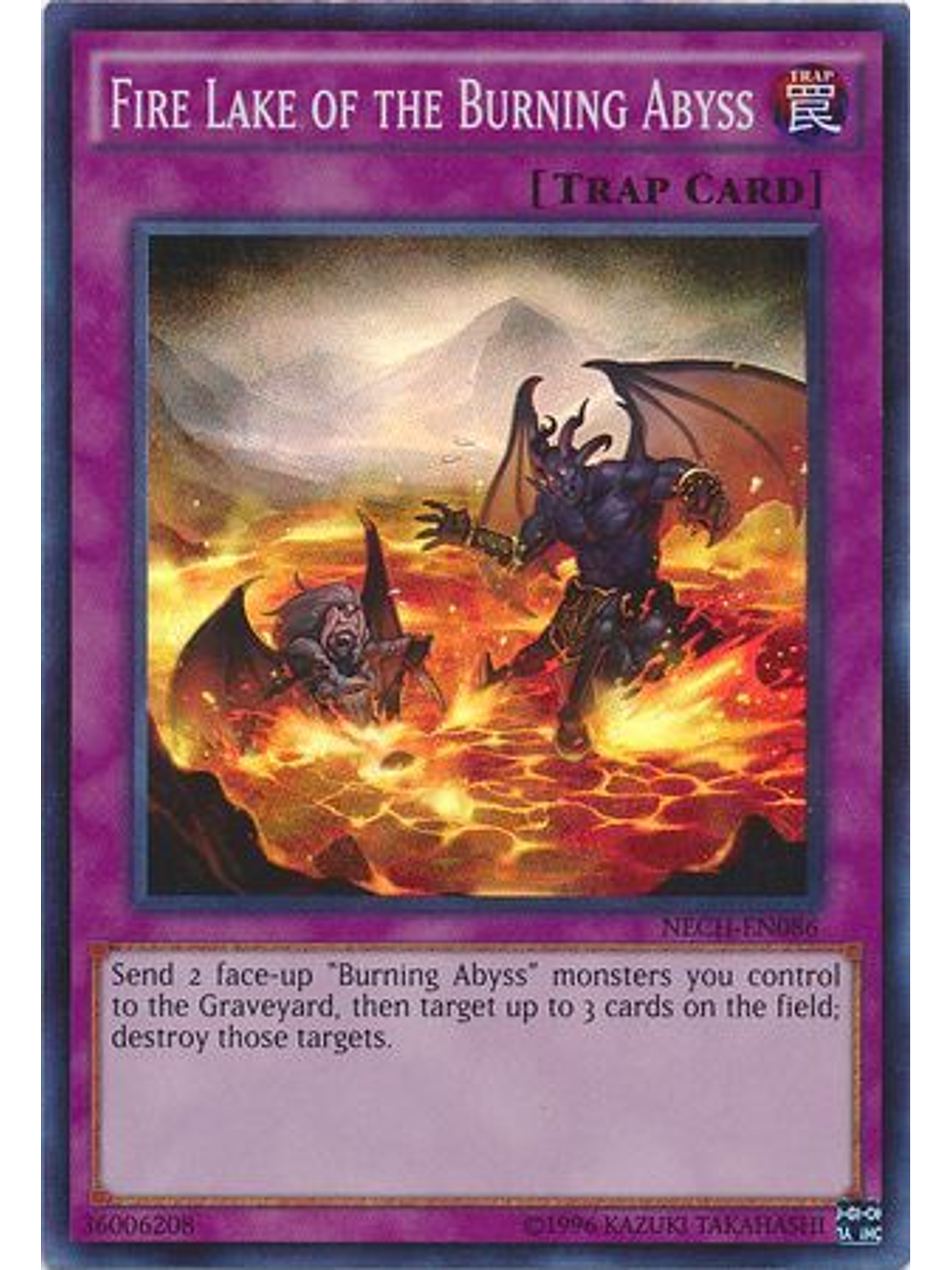 Fire Lake of the Burning Abyss - NECH-EN086 - Super Rare Unlimited 1