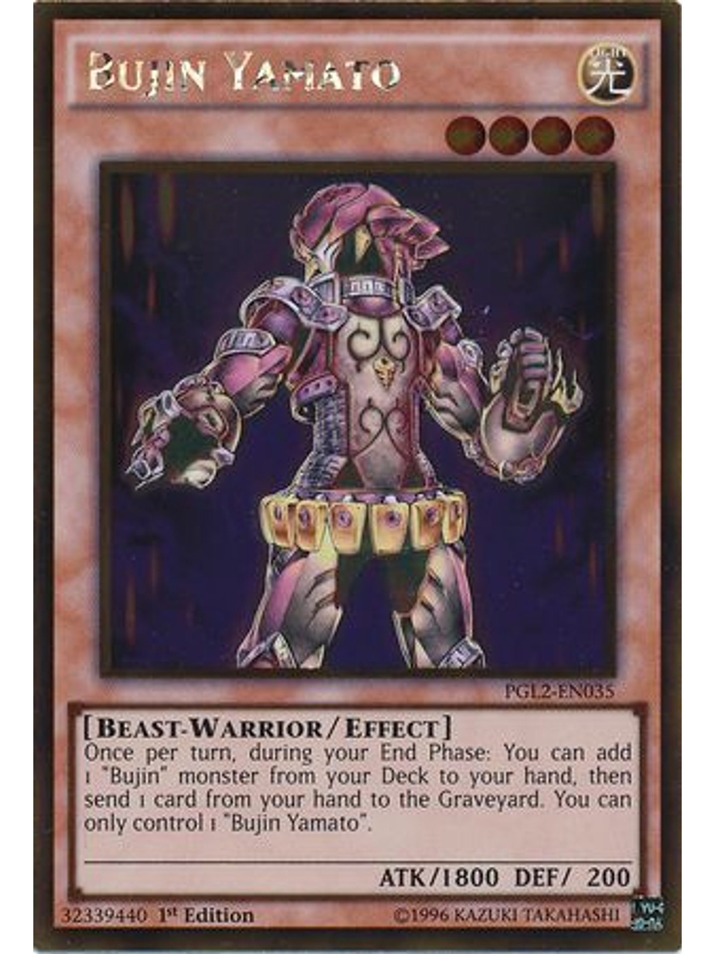 Bujin Yamato - pgl2-en035 - Gold Rare 1st Edition 1