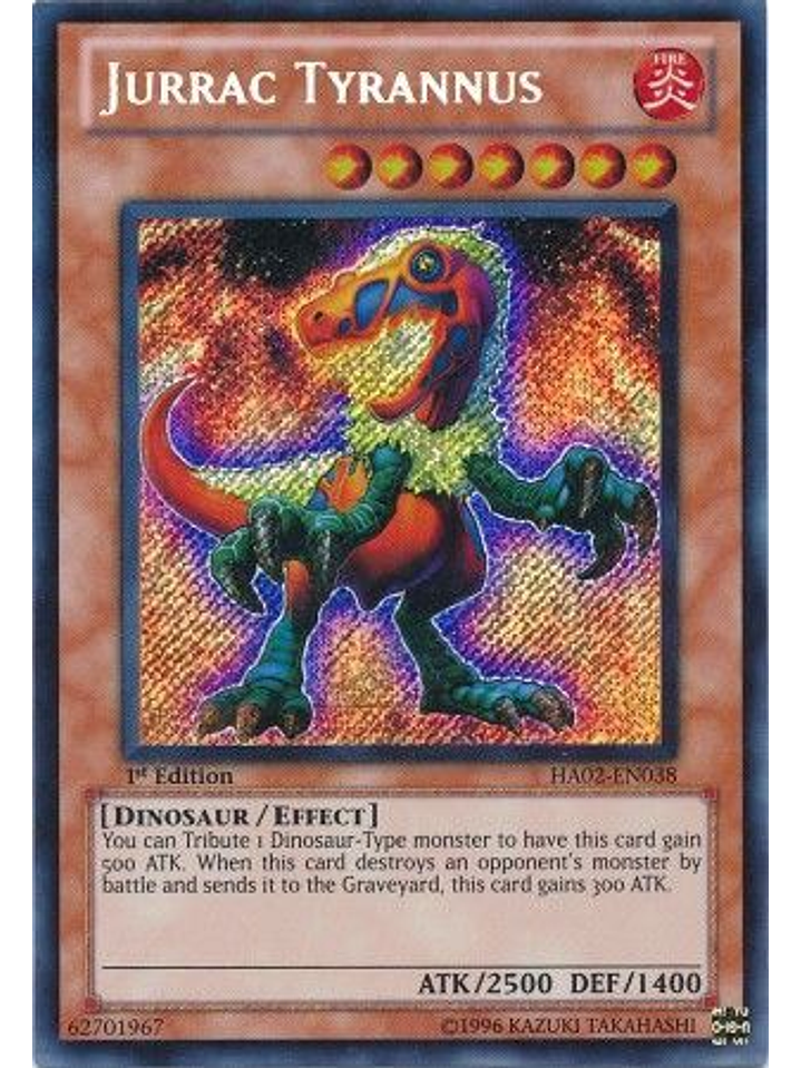 Jurrac Tyrannus - HA02-EN038 - Secret Rare 1st Edition 1