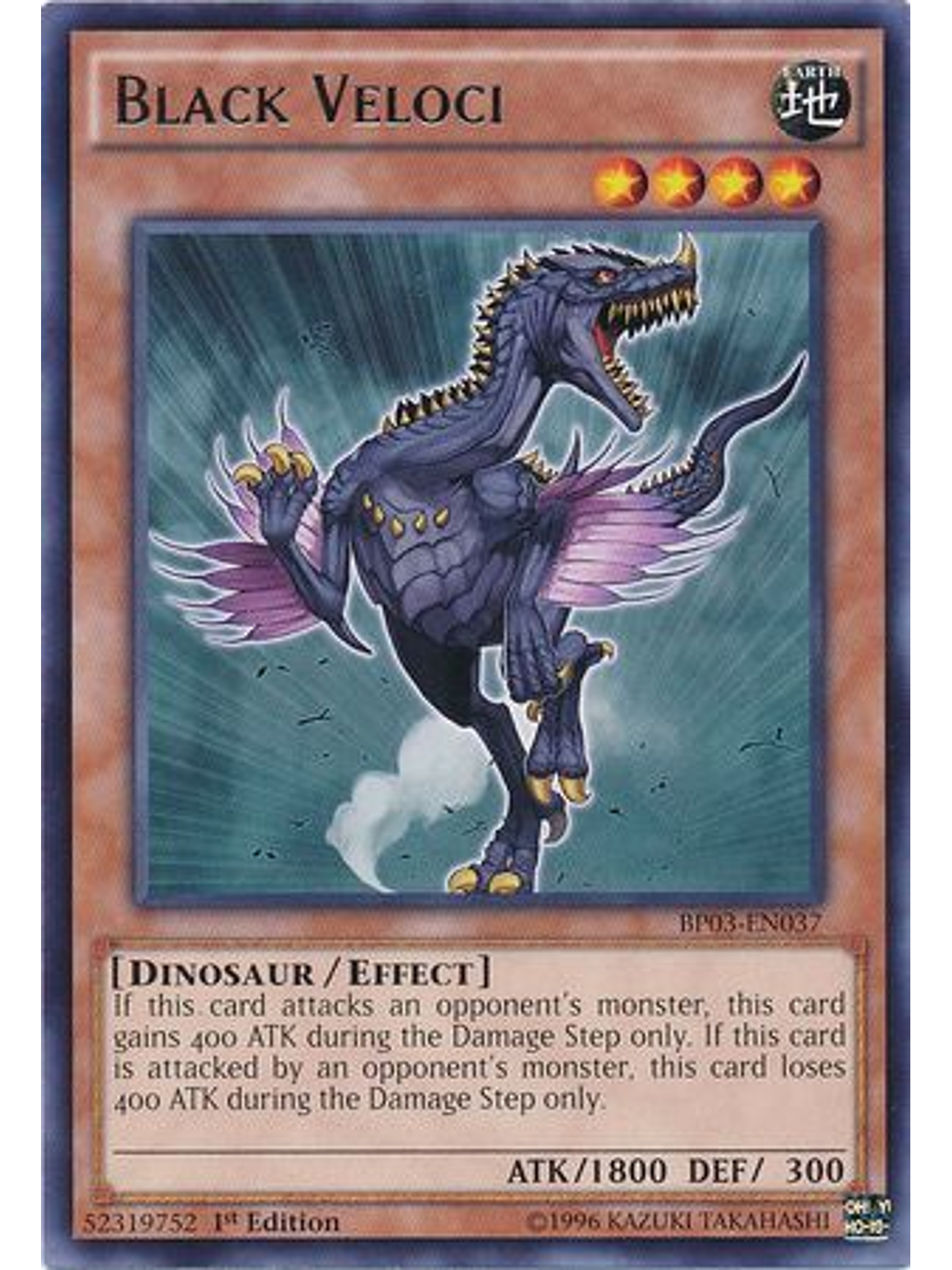 Black Veloci - BP03-EN037 - Rare 1st Edition 1