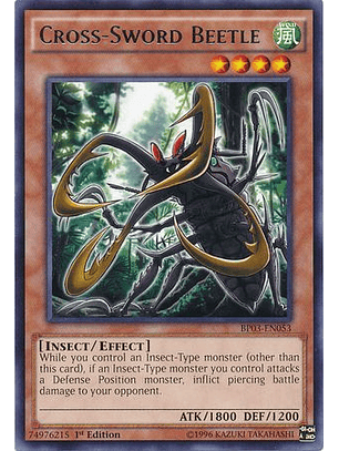 Cross-Sword Beetle - BP03-EN053 - Rare 1st Edition