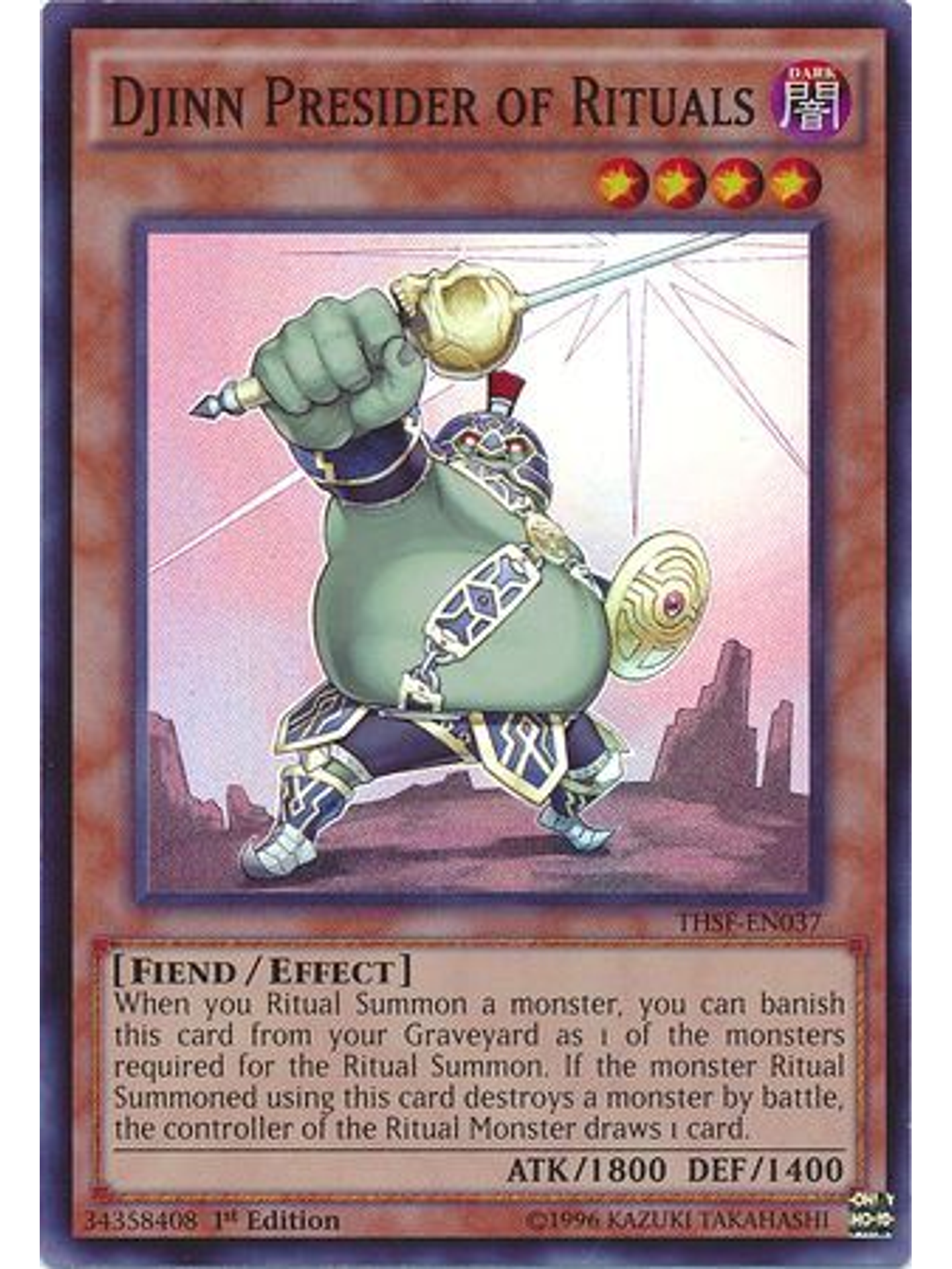 Djinn Presider of Rituals - THSF-EN037 - Super Rare 1st Edition 1