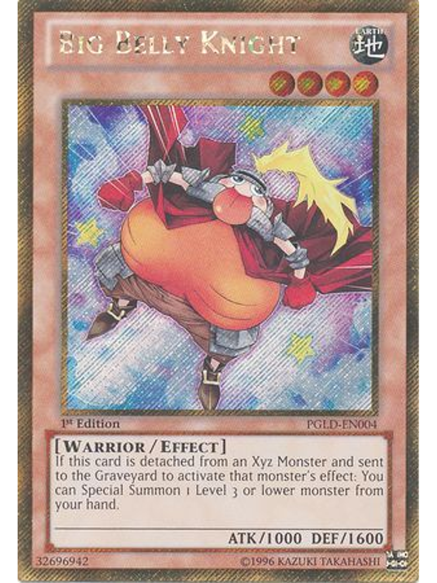 Big Belly Knight - PGLD-EN004 - Gold Secret Rare 1st Edition 1