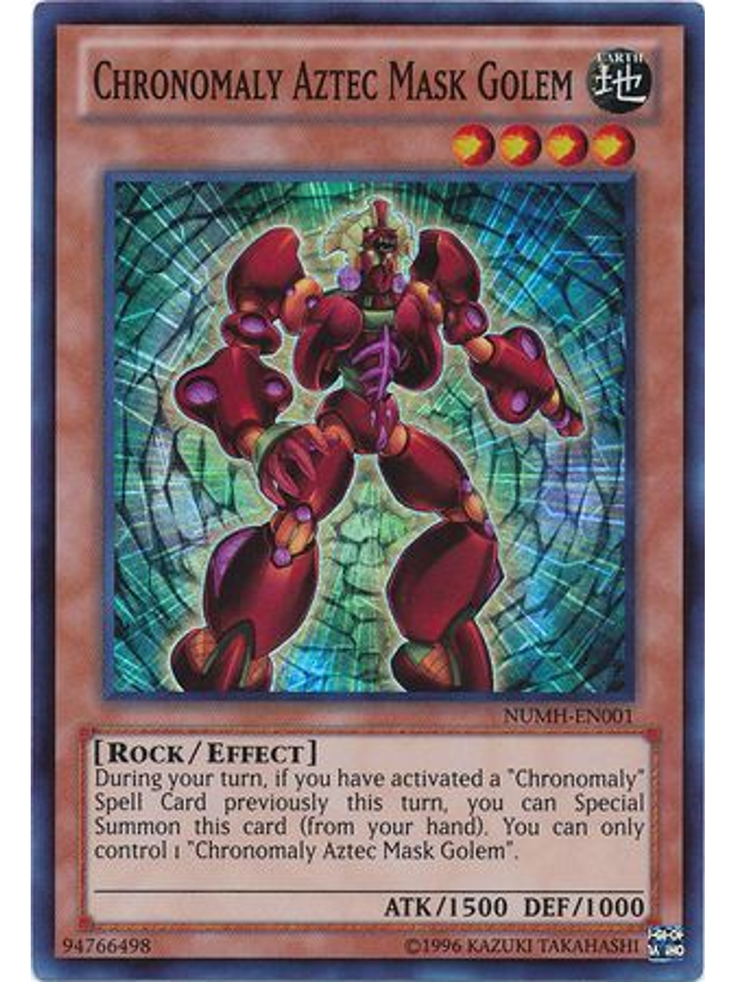 Chronomaly Aztec Mask Golem - NUMH-EN001 - Super Rare Unlimited 1