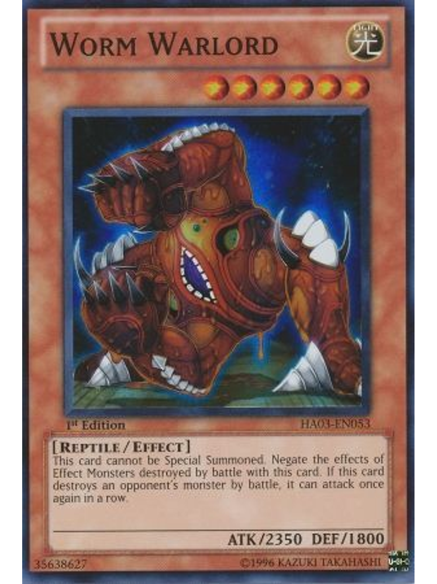 Worm Warlord - HA03-EN053 - Super Rare 1st Edition 1