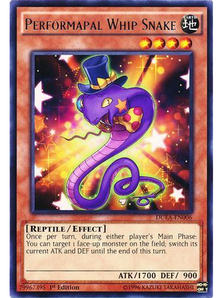 Performapal Whip Snake - DUEA-EN006 - Rare 1st Edition 1
