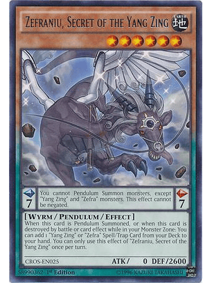 Zefraniu, Secret of the Yang Zing - CROS-EN025 - Rare 1st Edition