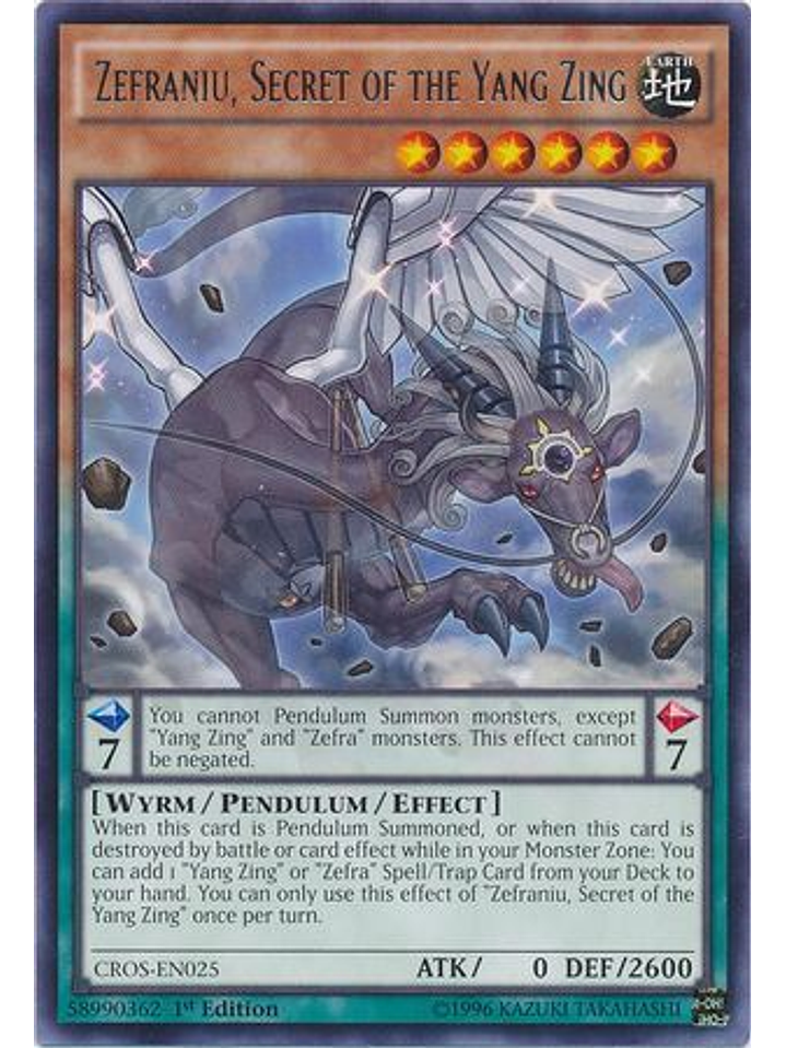 Zefraniu, Secret of the Yang Zing - CROS-EN025 - Rare 1st Edition 1