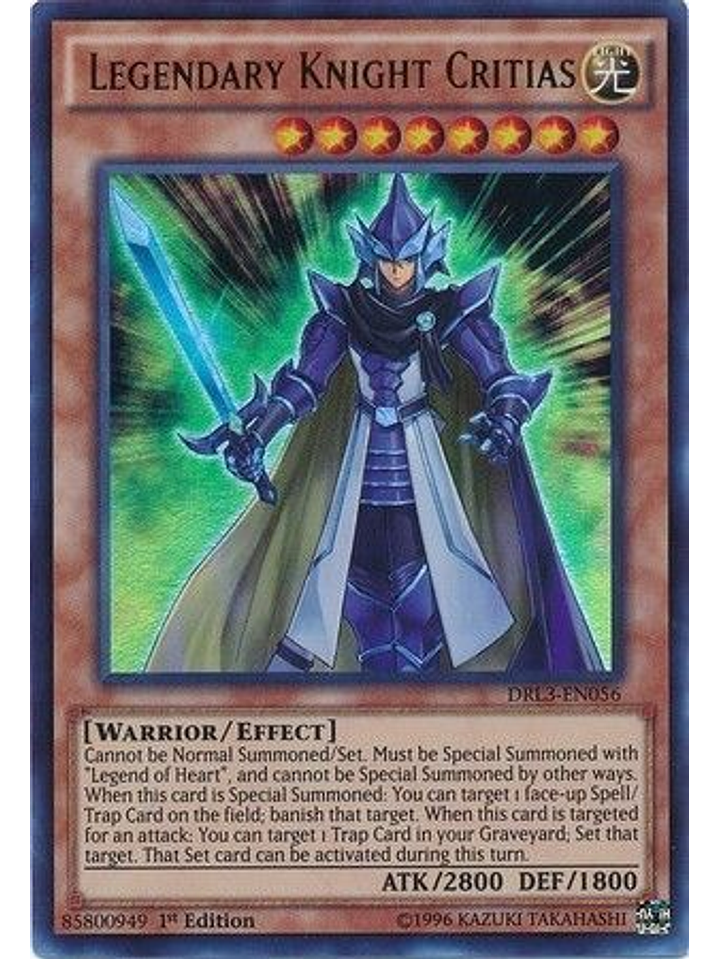 Legendary Knight Critias - DRL3-EN056 - Ultra Rare 1st Edition 1