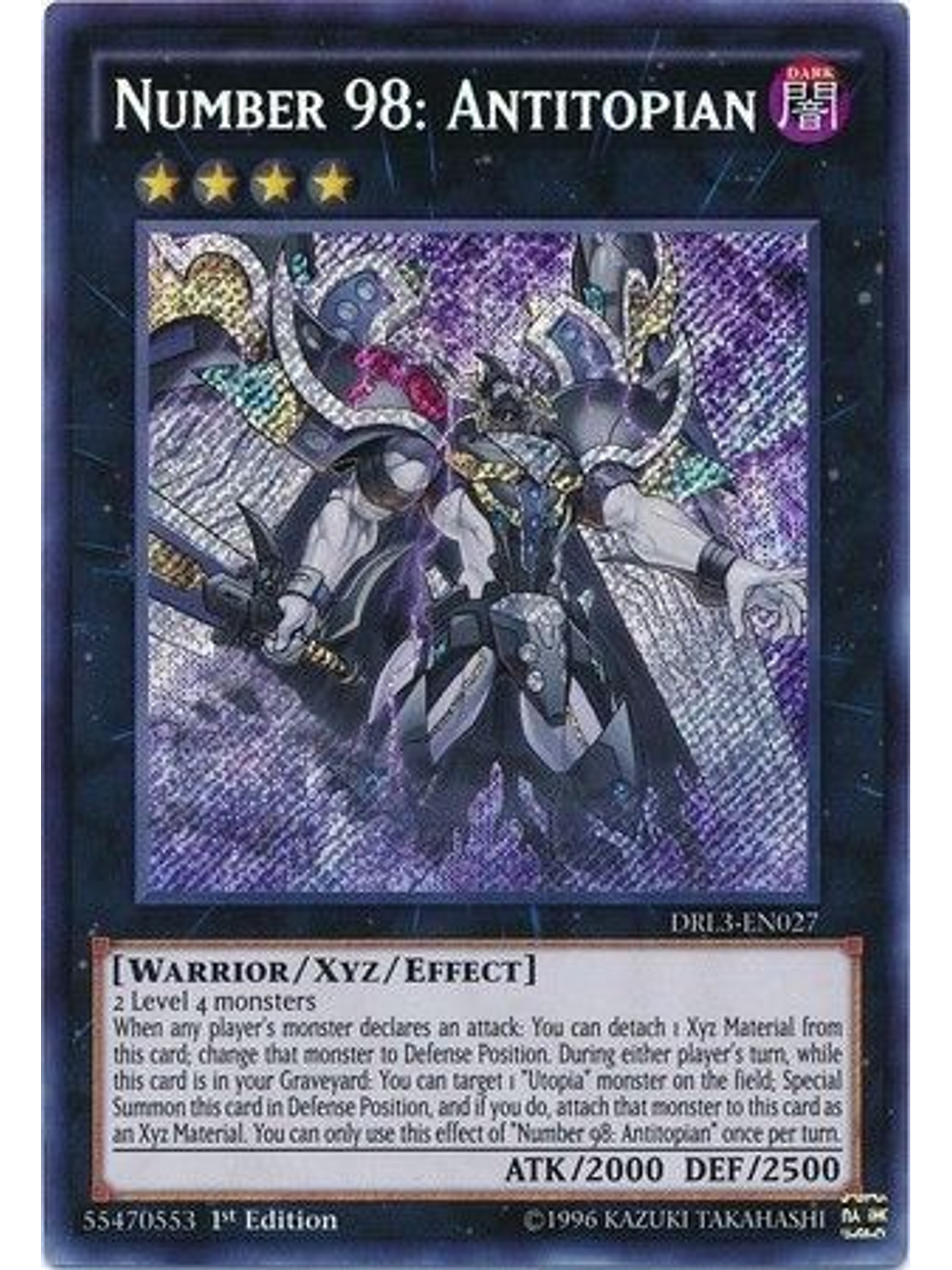Number 98: Antitopian - DRL3-EN027 - Secret Rare 1st Edition 1