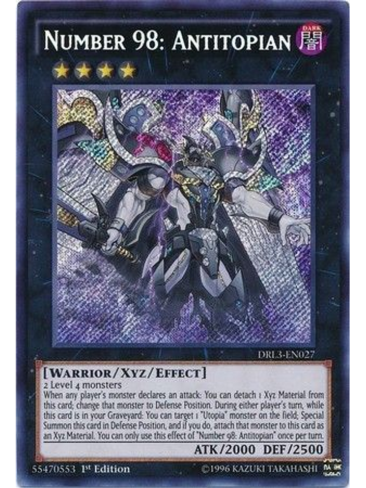 Number 98: Antitopian - DRL3-EN027 - Secret Rare 1st Edition 1
