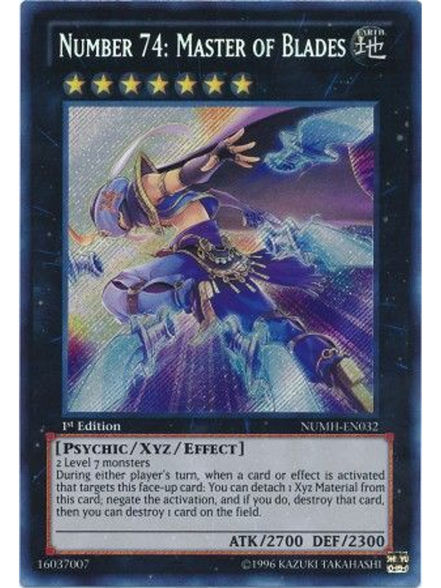 Number 74: Master of Blades - NUMH-EN032 - Secret Rare 1st Edition 1