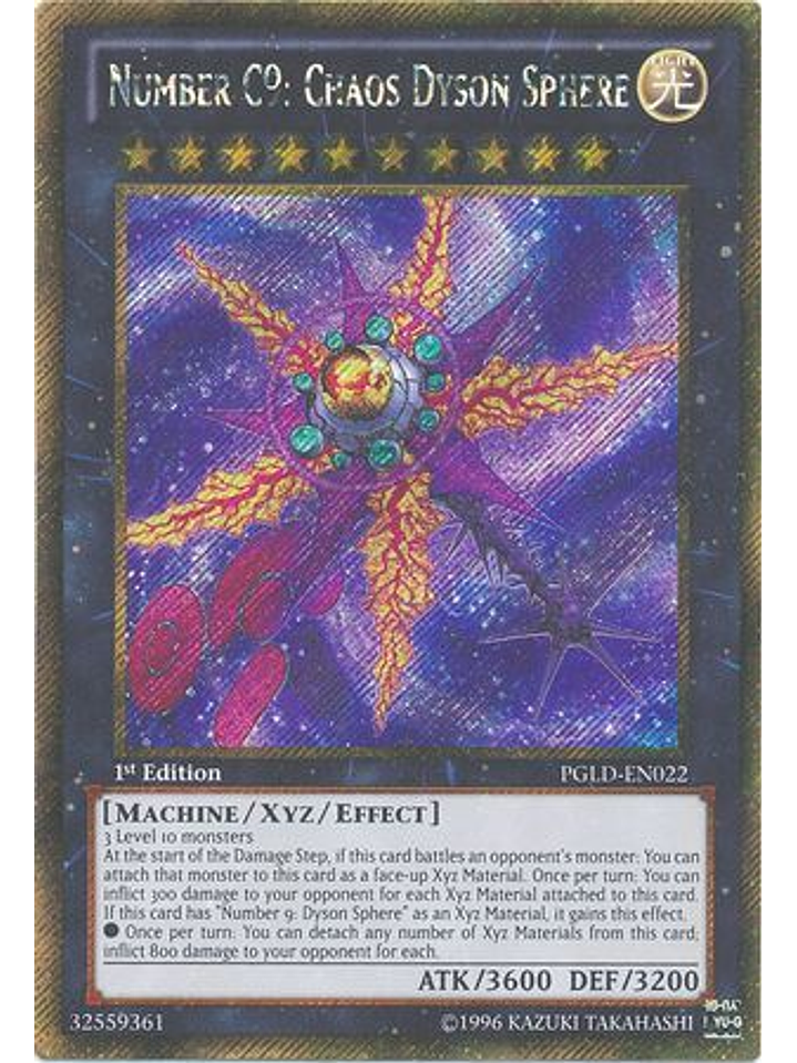 Number C9: Chaos Dyson Sphere - PGLD-EN022 - Gold Secret Rare 1st Edition 1