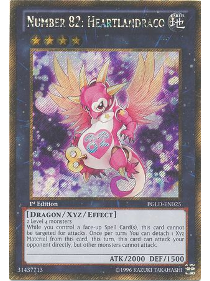 Number 82: Heartlandraco - PGLD-EN025 - Gold Secret Rare 1st Edition 1