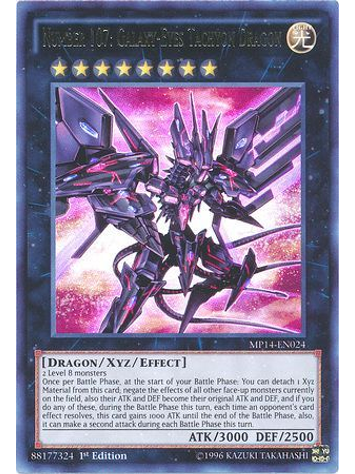 Number 107: Galaxy-Eyes Tachyon Dragon - MP14-EN024 - Ultra Rare 1st Edition 1