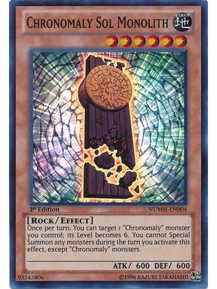 Chronomaly Sol Monolith - NUMH-EN004 - Super Rare 1st Edition 1