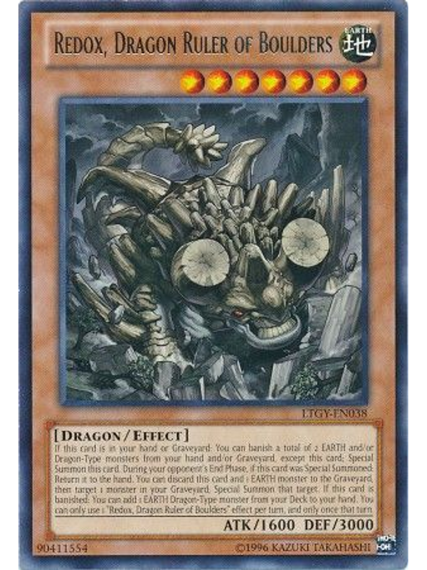 Redox, Dragon Ruler of Boulders - LTGY-EN038 - Rare Unlimited 1