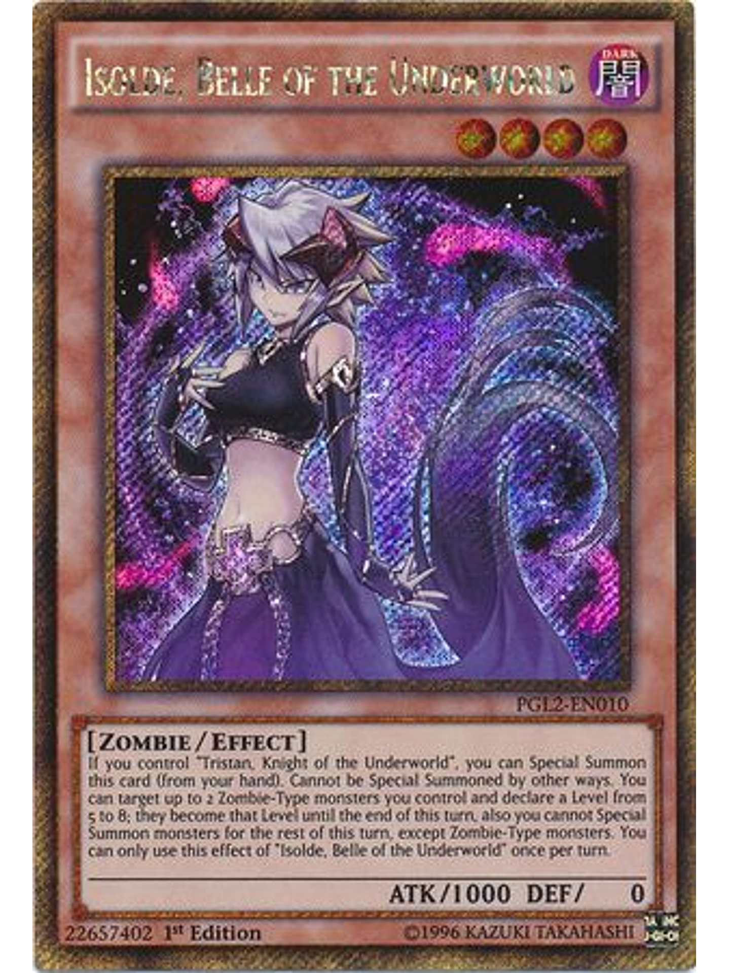 Isolde, Belle of the Underworld - PGL2-EN010 - Gold Secret Rare 1st Edition 1