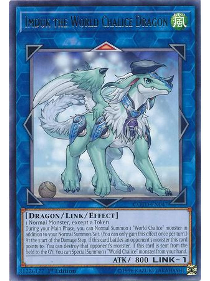 Imduk the World Chalice Dragon - COTD-EN047 - Rare 1st Edition 1