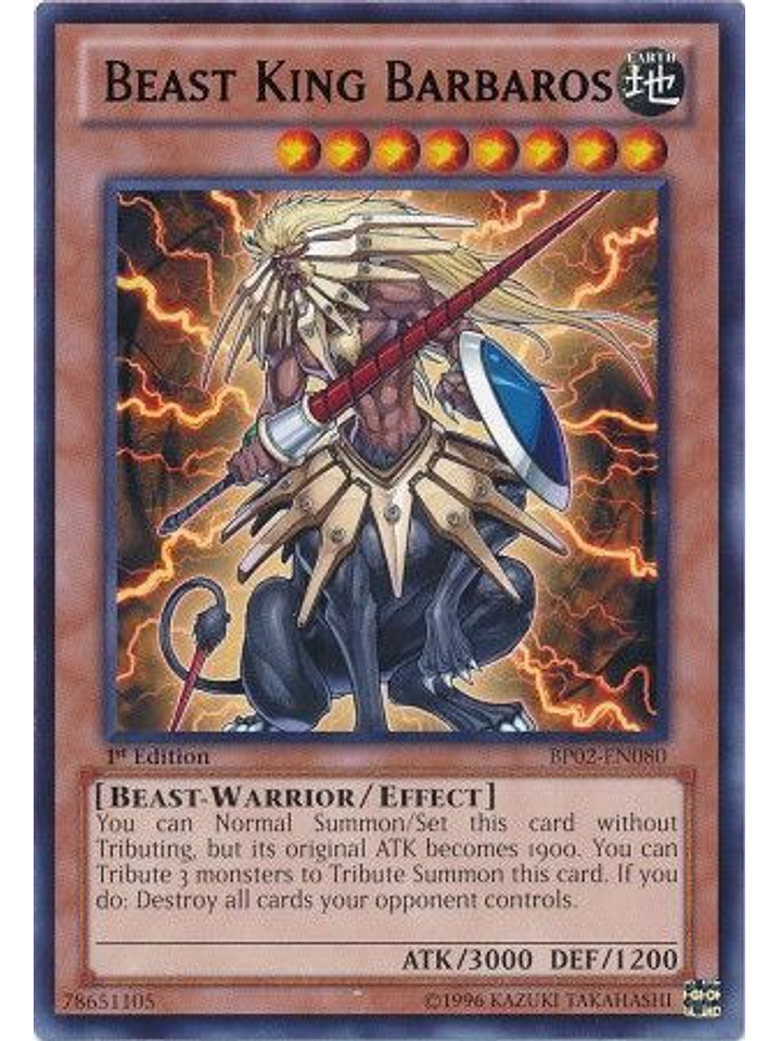 Beast King Barbaros - BP02-EN080 - Rare 1st Edition 1