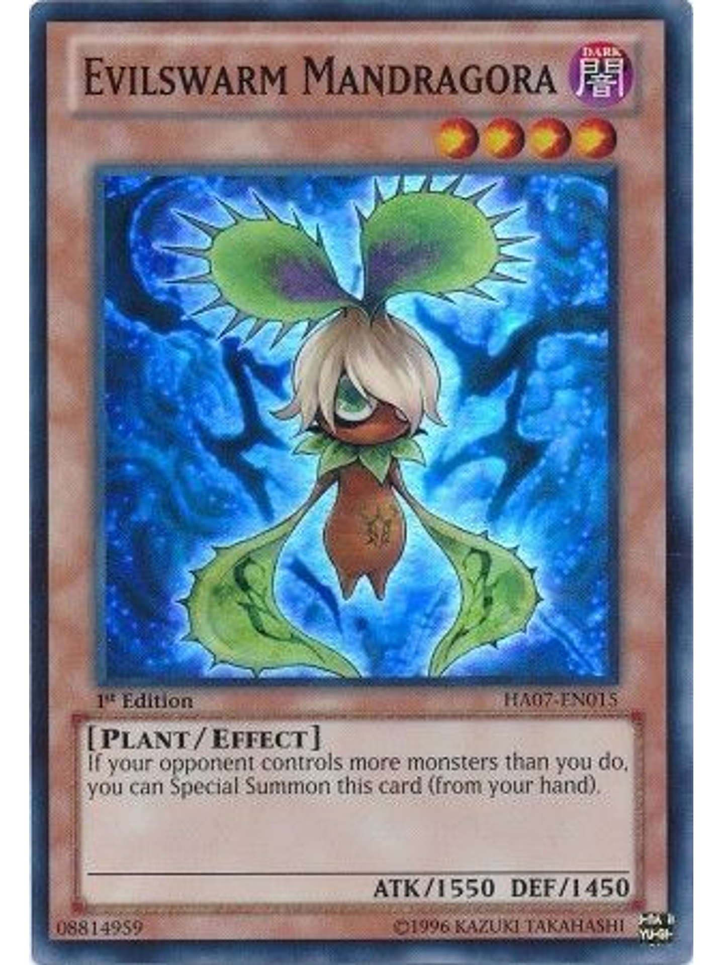 Evilswarm Mandragora - HA07-EN015 - Super Rare 1st Edition 1