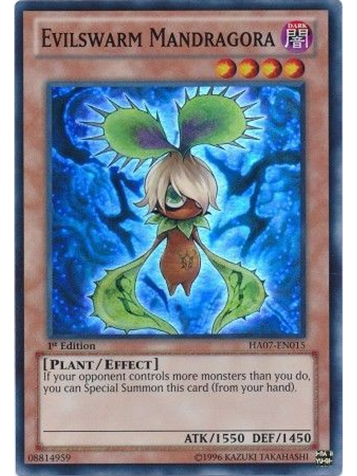Evilswarm Mandragora - HA07-EN015 - Super Rare 1st Edition 1