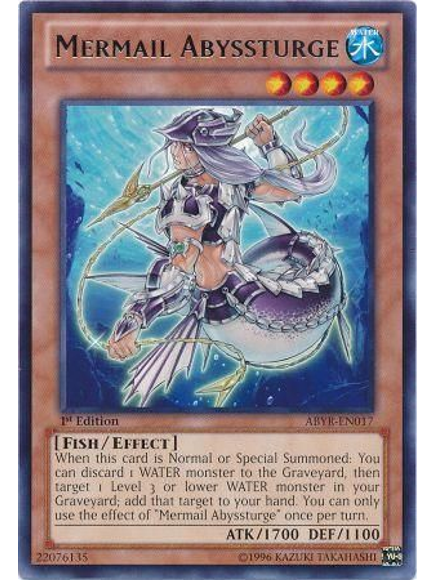Mermail Abyssturge - ABYR-EN017 - Rare 1st Edition 1