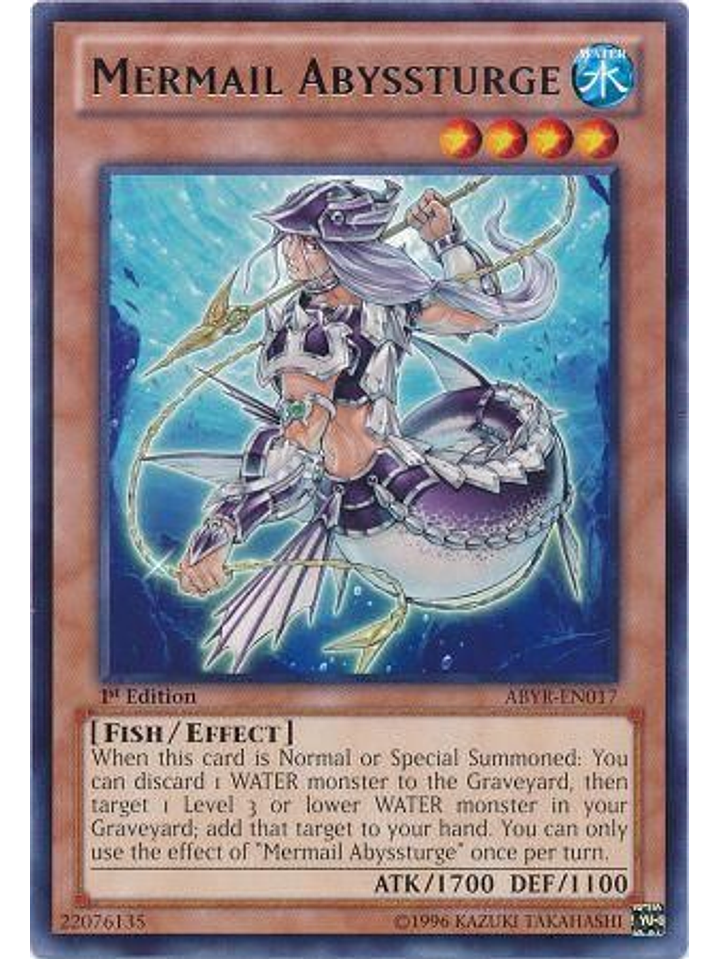 Mermail Abyssturge - ABYR-EN017 - Rare 1st Edition 1