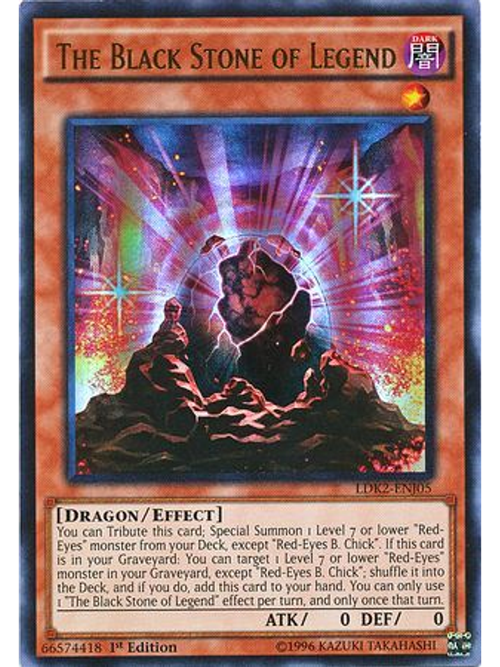The Black Stone of Legend - LDK2-ENJ05 - Ultra Rare 1st Edition 1