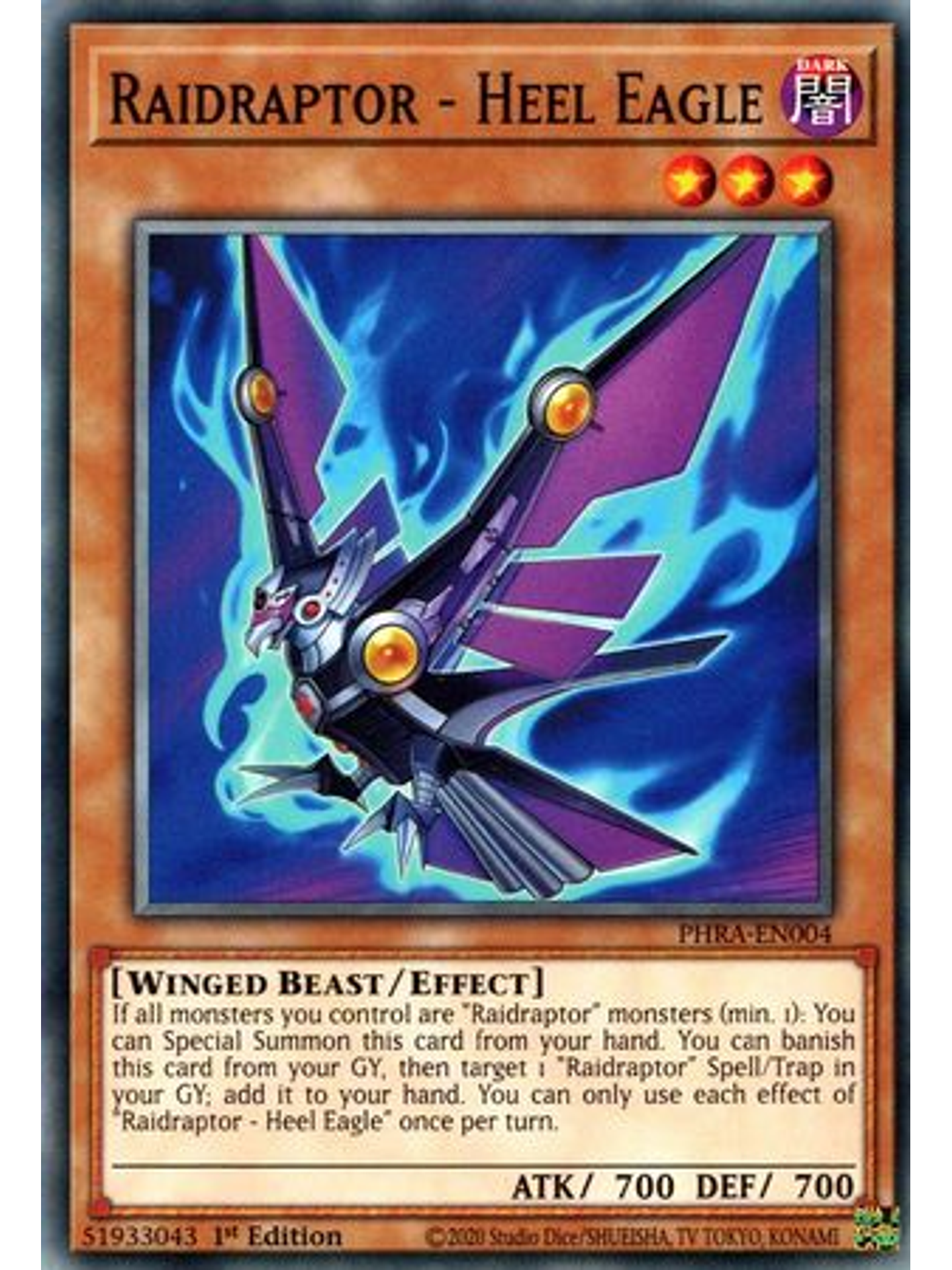 Raidraptor - Heel Eagle - PHRA-EN004 - Common 1st Edition 1