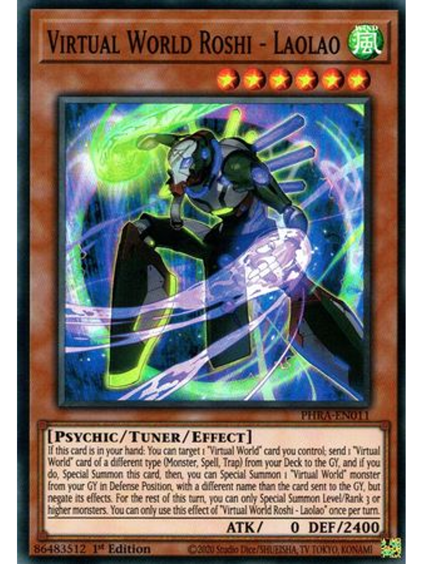 Virtual World Roshi - Laolao - PHRA-EN011 - Super Rare 1st Edition 1