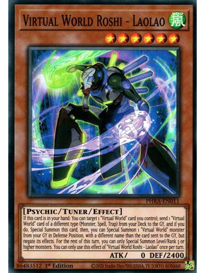 Virtual World Roshi - Laolao - PHRA-EN011 - Super Rare 1st Edition 1