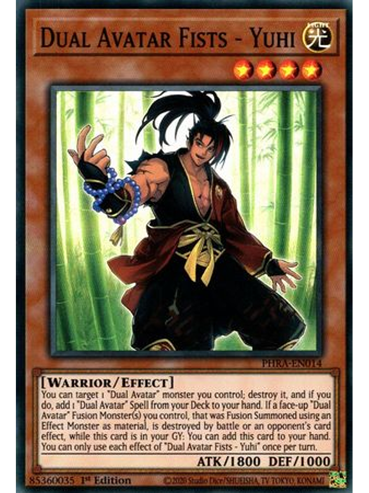 Dual Avatar Fists - Yuhi - PHRA-EN014 - Super Rare 1st Edition 1