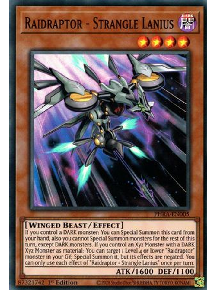 Raidraptor - Strangle Lanius - PHRA-EN005 - Super Rare 1st Edition 1