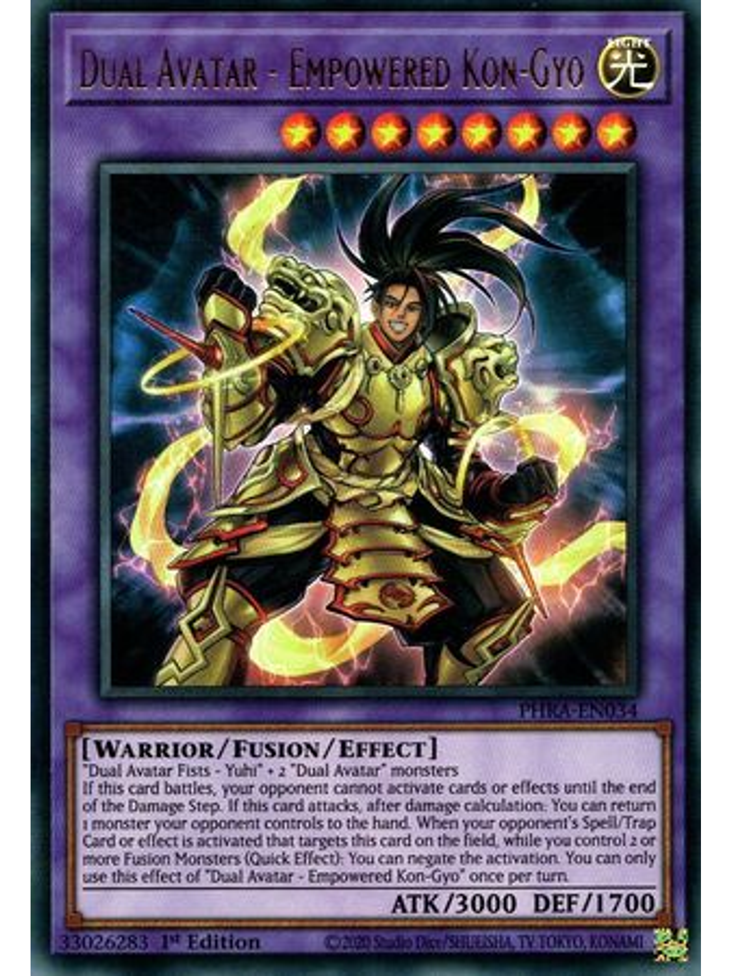 Dual Avatar - Empowered Kon-Gyo - PHRA-EN034 - Ultra Rare 1st Edition 1