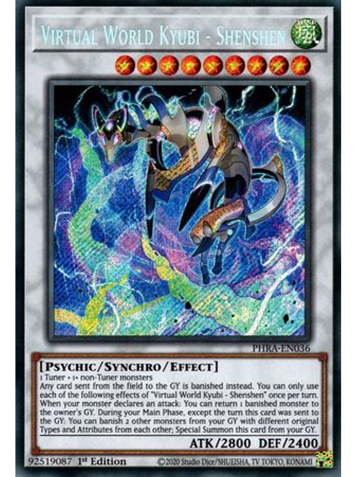Virtual World Kyubi - Shenshen - PHRA-EN036 - Secret Rare 1st Edition 1