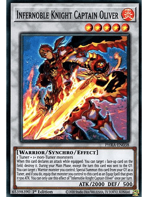 Infernoble Knight Captain Oliver - PHRA-EN038 - Super Rare 1st Edition