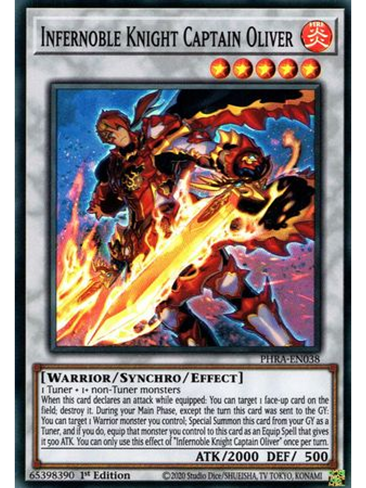 Infernoble Knight Captain Oliver - PHRA-EN038 - Super Rare 1st Edition 1