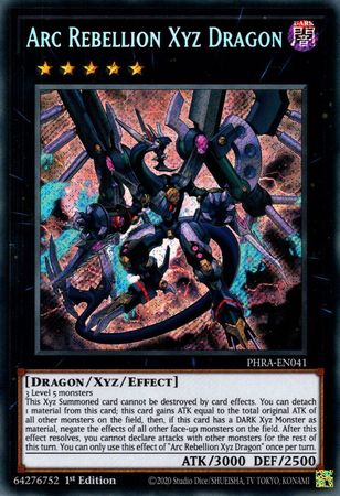 Arc Rebellion Xyz Dragon - PHRA-EN041 - Secret Rare 1st Edition