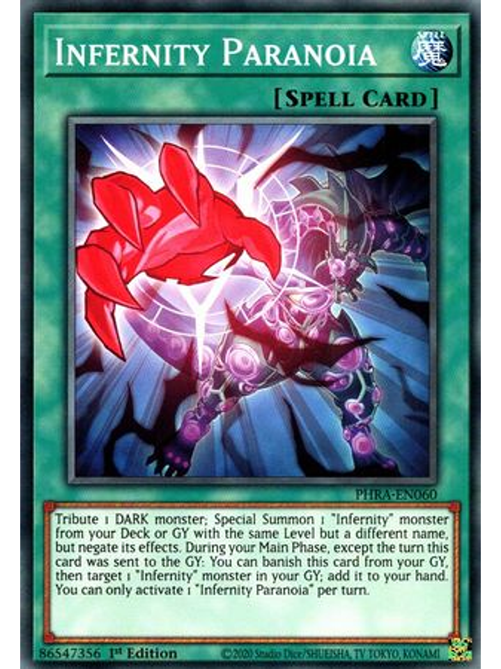 Infernity Paranoia - PHRA-EN060 - Common 1st Edition 1