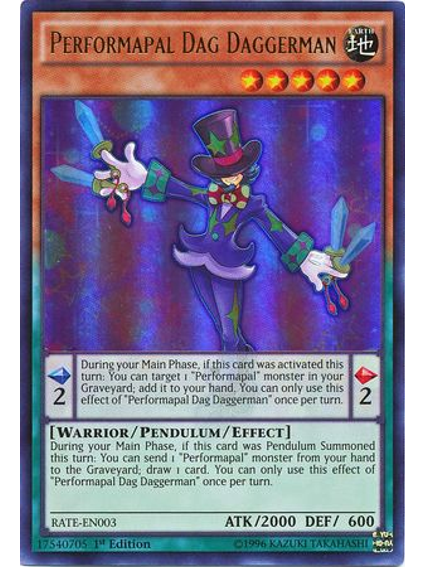 Performapal Dag Daggerman - RATE-EN003 - Ultra Rare 1st Edition 1