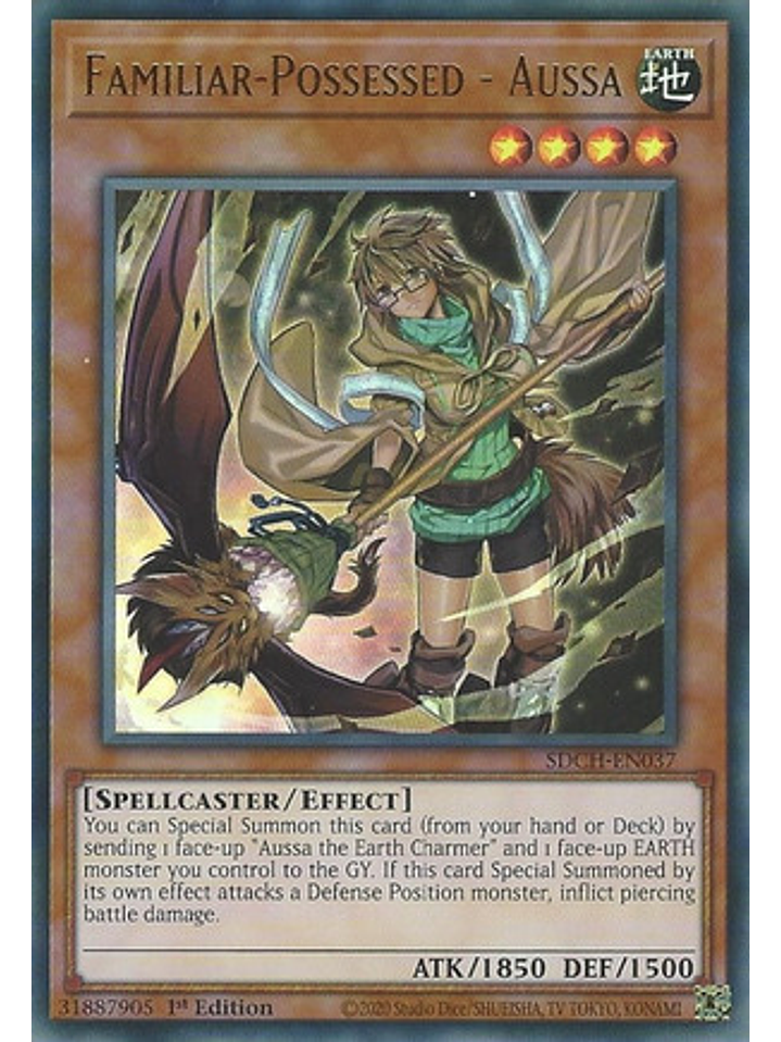 Familiar-Possessed - Aussa (Alternate Art) - SDCH-EN037 - Ultra Rare 1st Edition 1