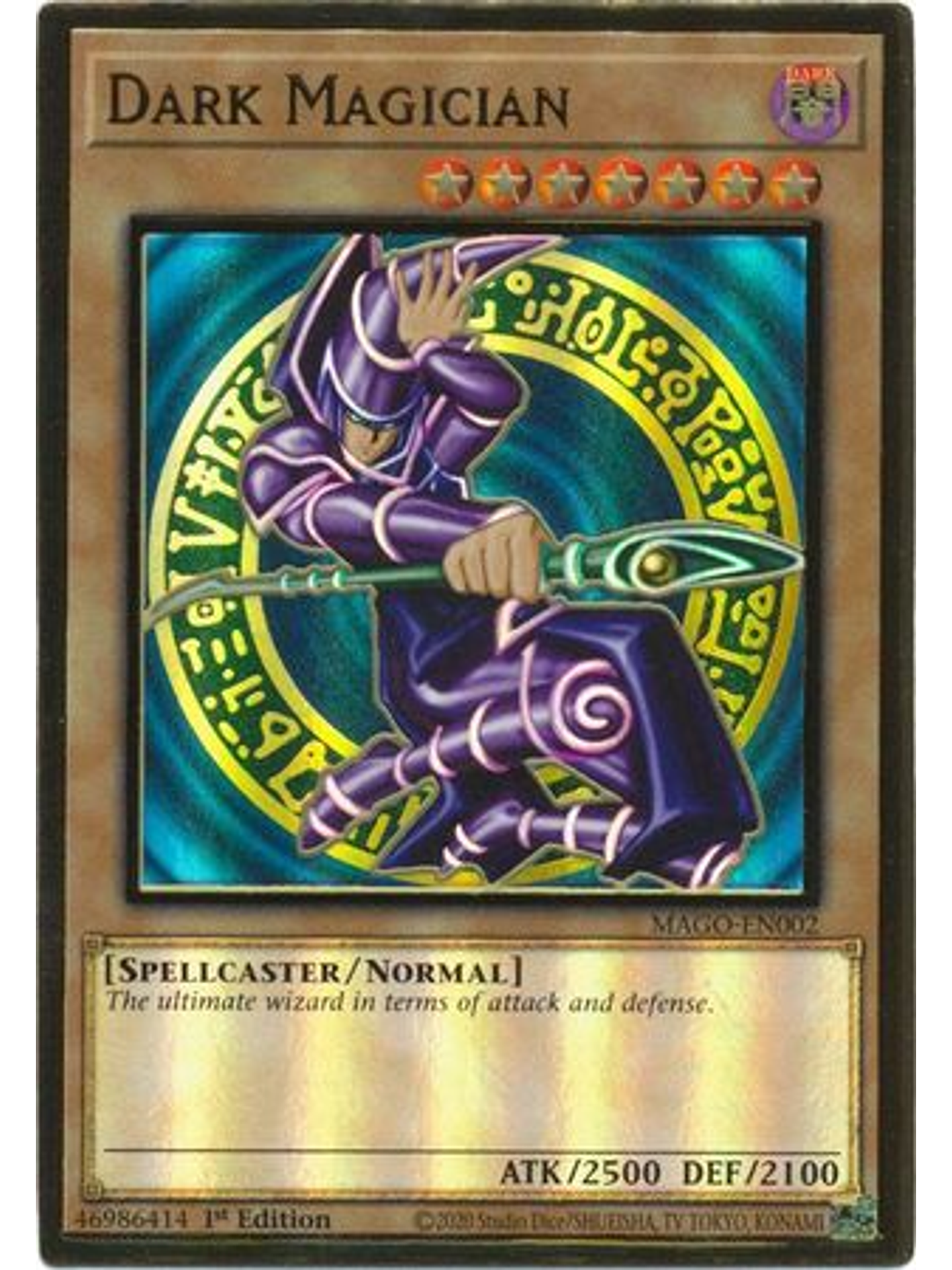 Dark Magician - MAGO-EN002 - Premium Gold Rare 1st Edition 1