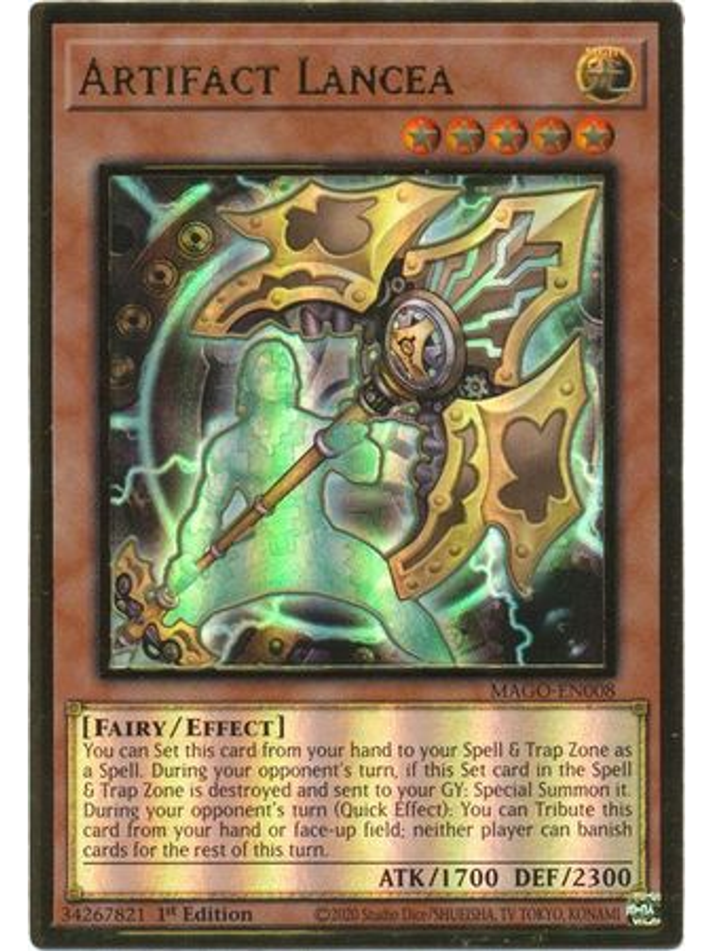 Artifact Lancea - MAGO-EN008 - Premium Gold Rare 1st Edition 1