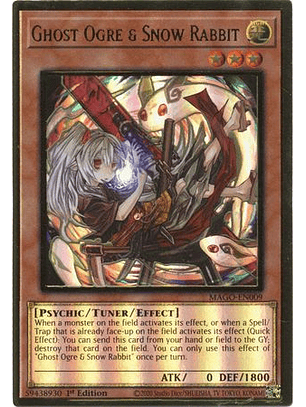 Ghost Ogre & Snow Rabbit (Alternate Art) - MAGO-EN009 - Premium Gold Rare 1st Edition
