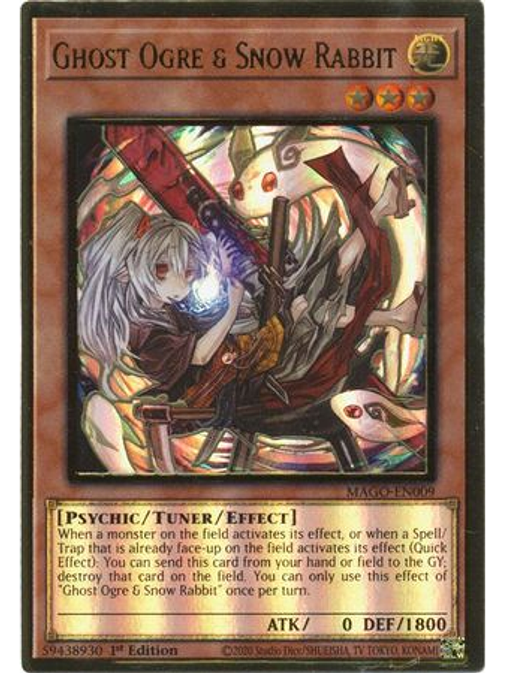 Ghost Ogre & Snow Rabbit (Alternate Art) - MAGO-EN009 - Premium Gold Rare 1st Edition 1