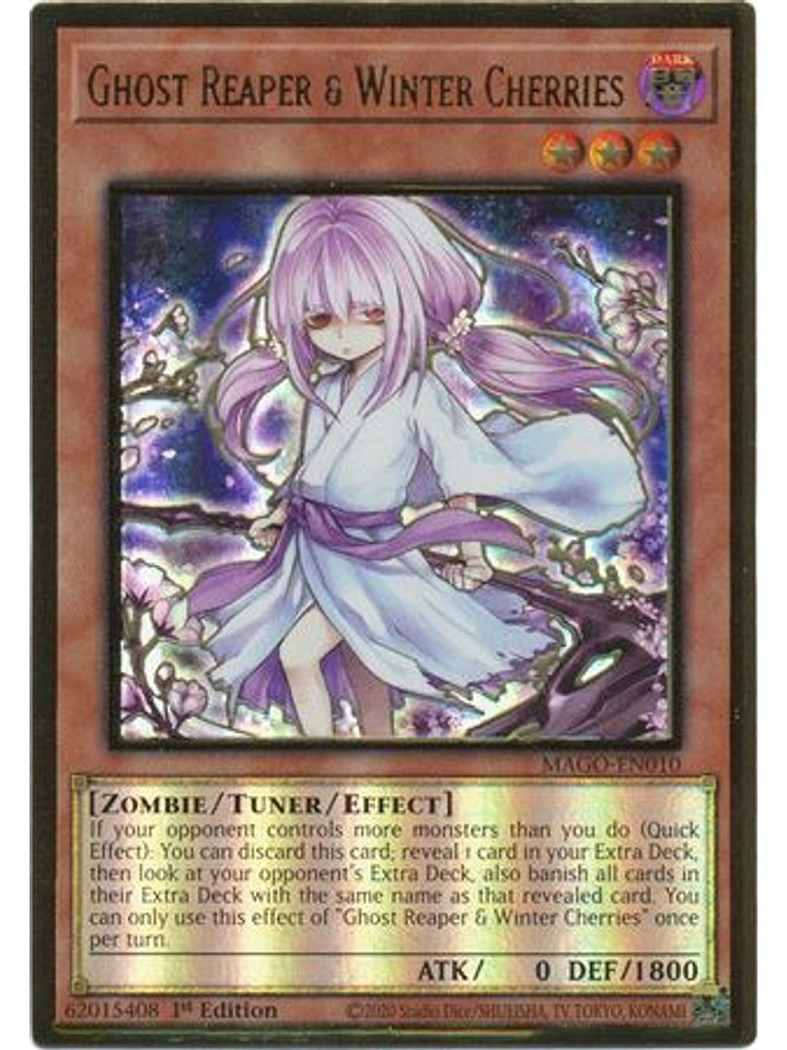 Ghost Reaper & Winter Cherries (Alt Art) - MAGO-EN010 - Premium Gold Rare 1st Ed. 1