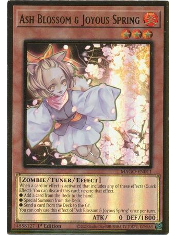 Ash Blossom & Joyous Spring - MAGO-EN011 - Premium Gold Rare 1st Edition 1