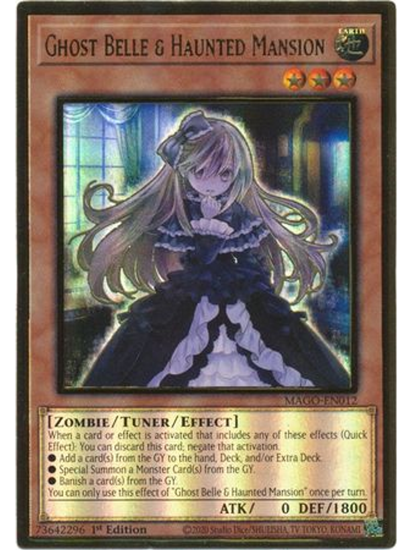 Ghost Belle & Haunted Mansion - MAGO-EN012 - Premium Gold Rare 1st Edition 1