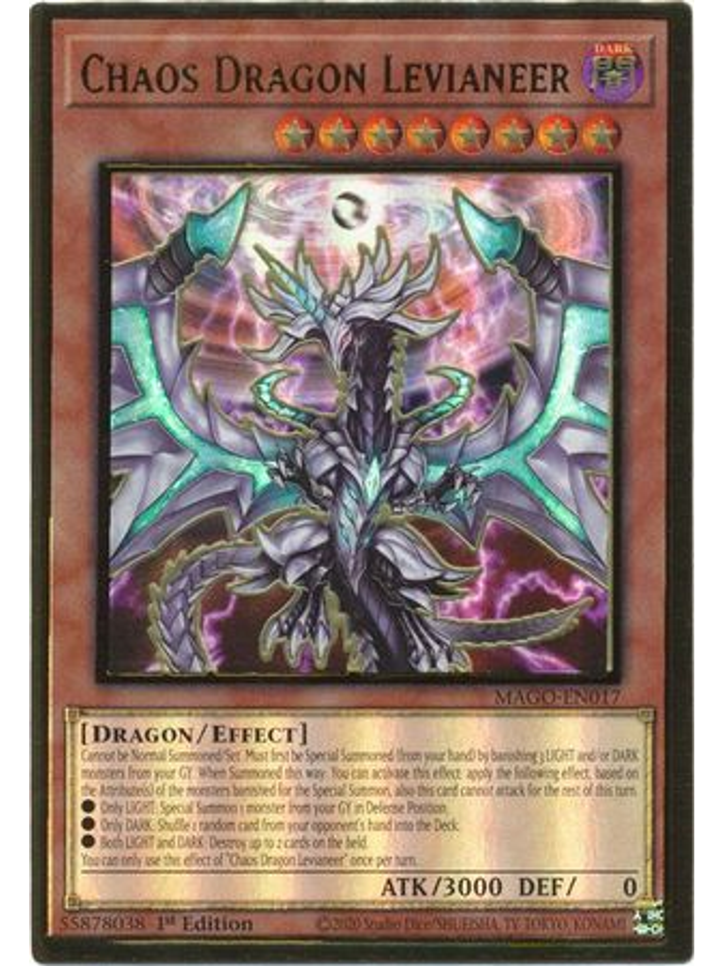 Chaos Dragon Levianeer - MAGO-EN017 - Premium Gold Rare 1st Edition 1